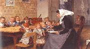 Albert Anker The Creche Norge oil painting reproduction